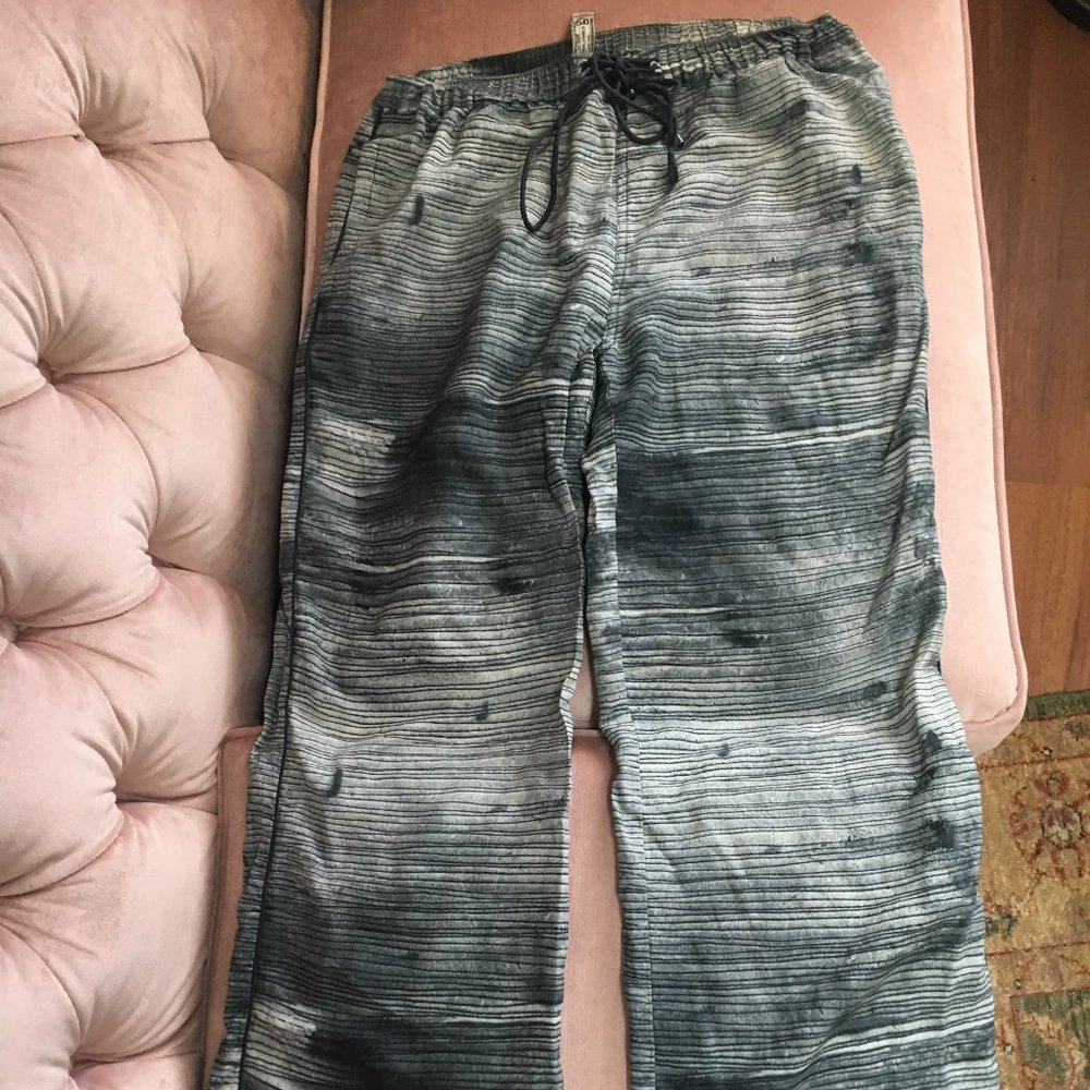 Anthropologie Silk Shibori Print Wide Leg Pants by Gosilk Sz S